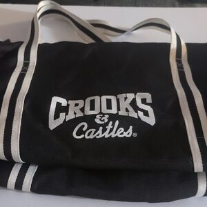 Crooks & Castles Black and White Logo Tote